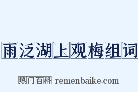雨泛湖上观梅组词是什么意思的图片